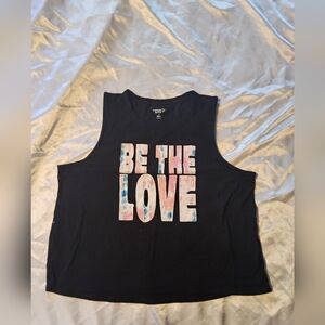 Black Tank Top with 'Be The Love' Graphic